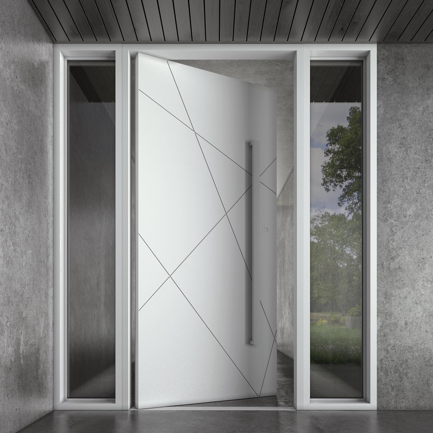 Line Minimalist modern entry door