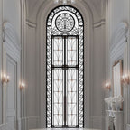 Luxury black double wrought iron door