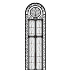 Luxury black double wrought iron door