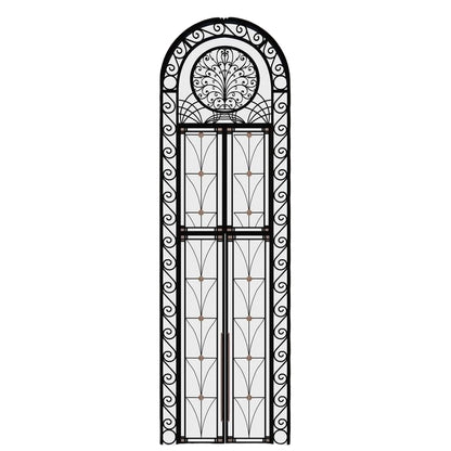 Luxury black double wrought iron door