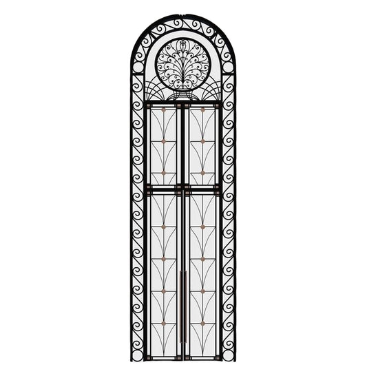 Luxury black double wrought iron door