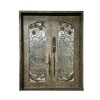 Luxury Golden Double Entry Wrought Iron Door
