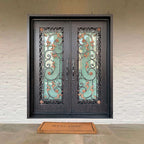 Entrance exterior wrought iron doors