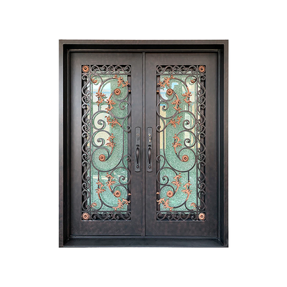 Entrance exterior wrought iron doors