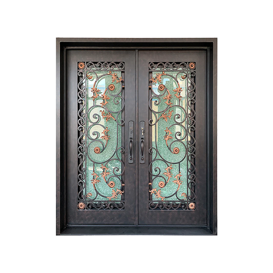 Entrance exterior wrought iron doors