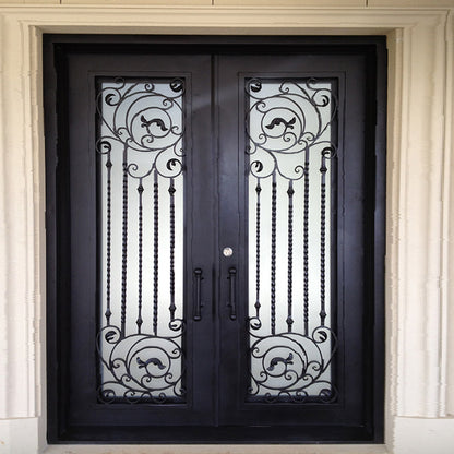Wrought Iron Security Front Entry Door