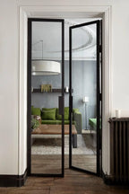 usirondoor Exterior black steel glass door