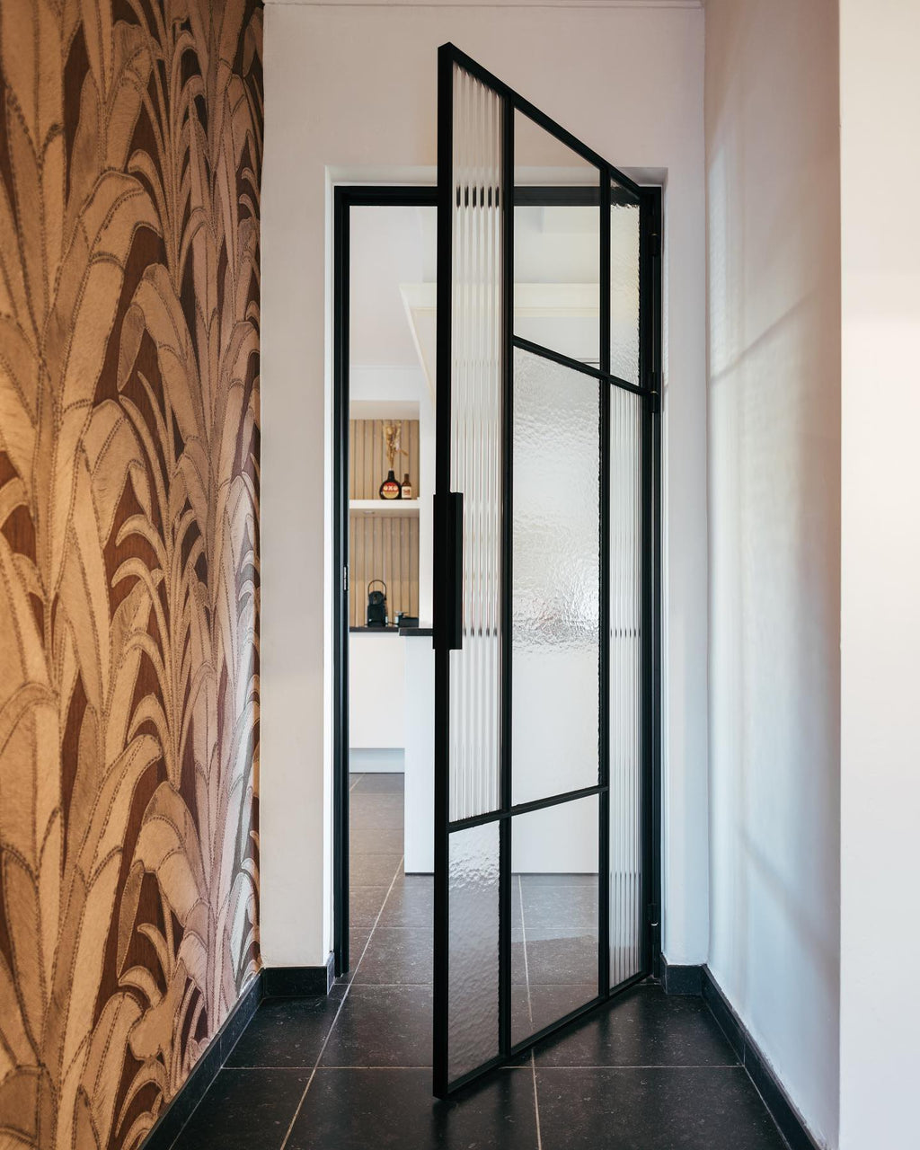 usirondoor-Interior single steel glass door spliced glass design