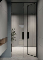 usirondoor Exterior black steel glass door