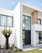 usirondoor Matte black iron entry pivot door