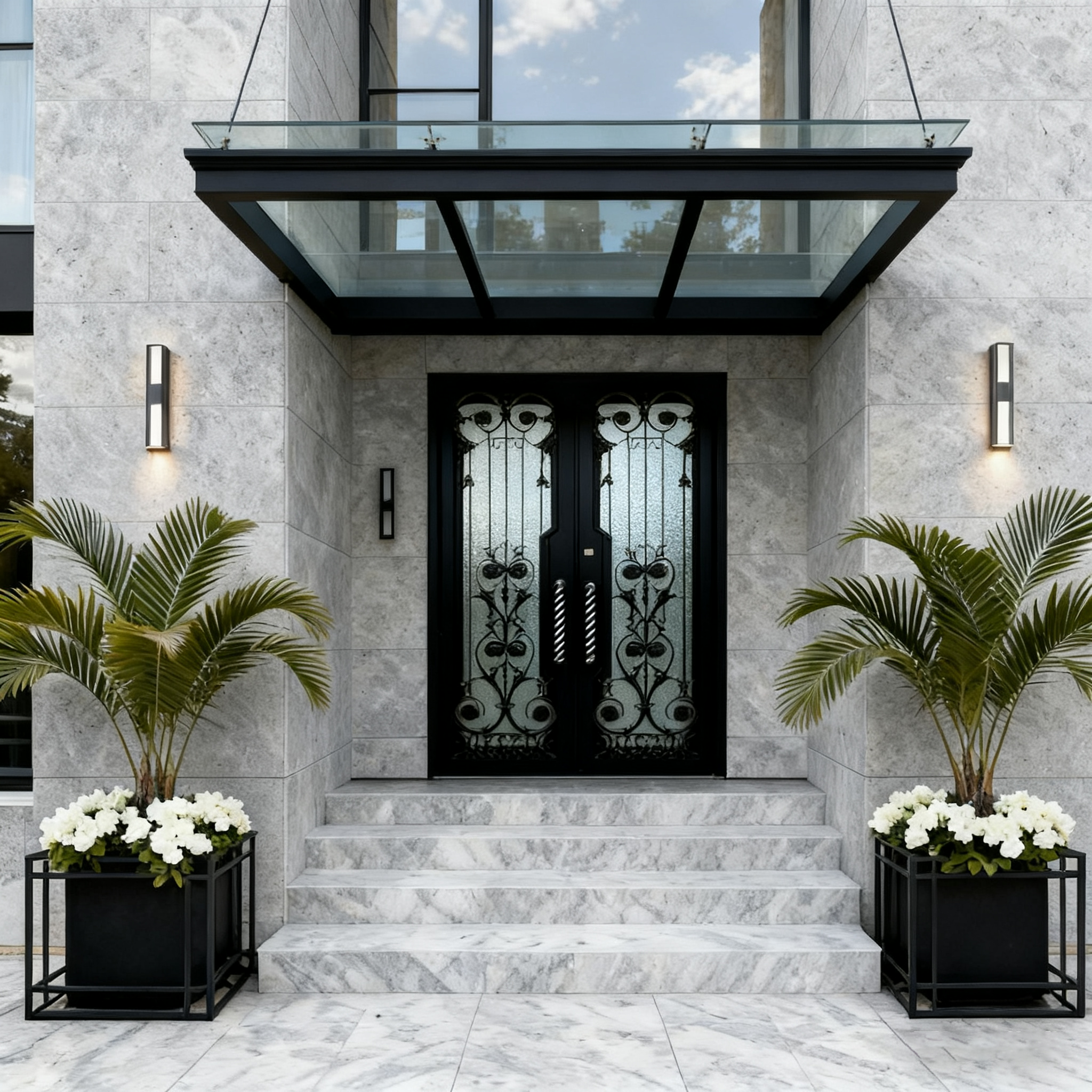 usirondoor Ornate wrought iron double door