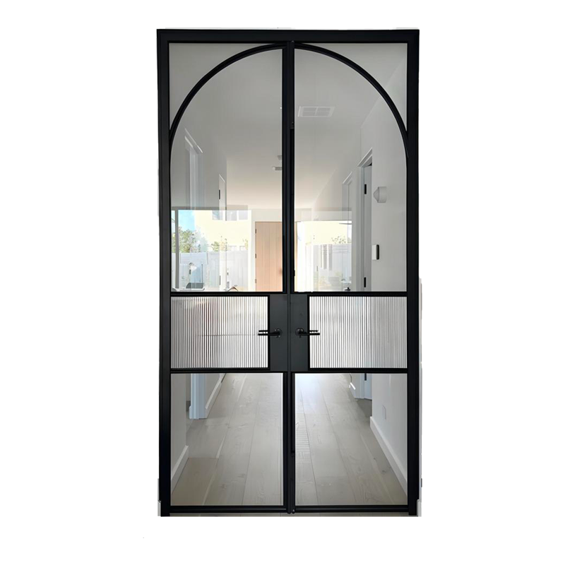 usirondoor- modern Interior Double Steel Glass Iron Door