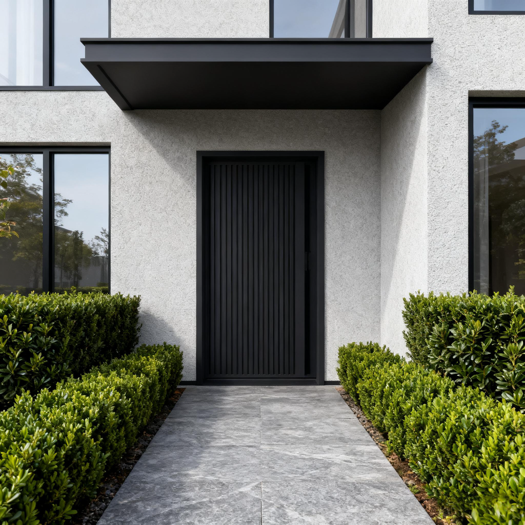 usirondoor Modern batten iron entry door