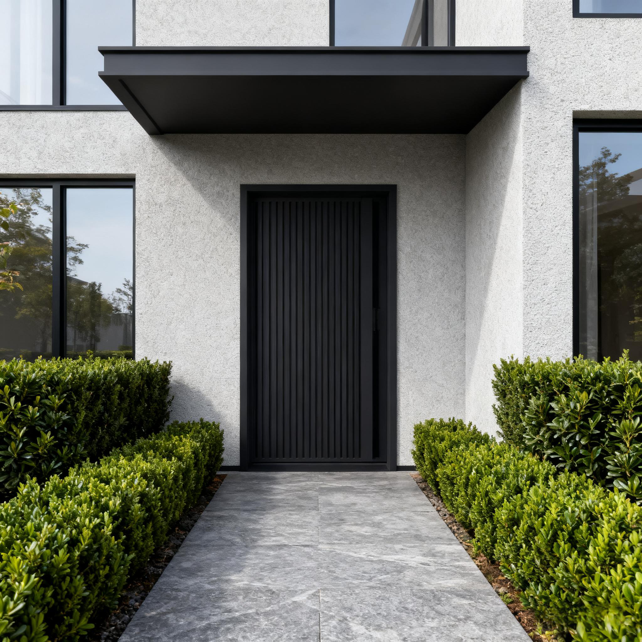 usirondoor Modern batten iron entry door