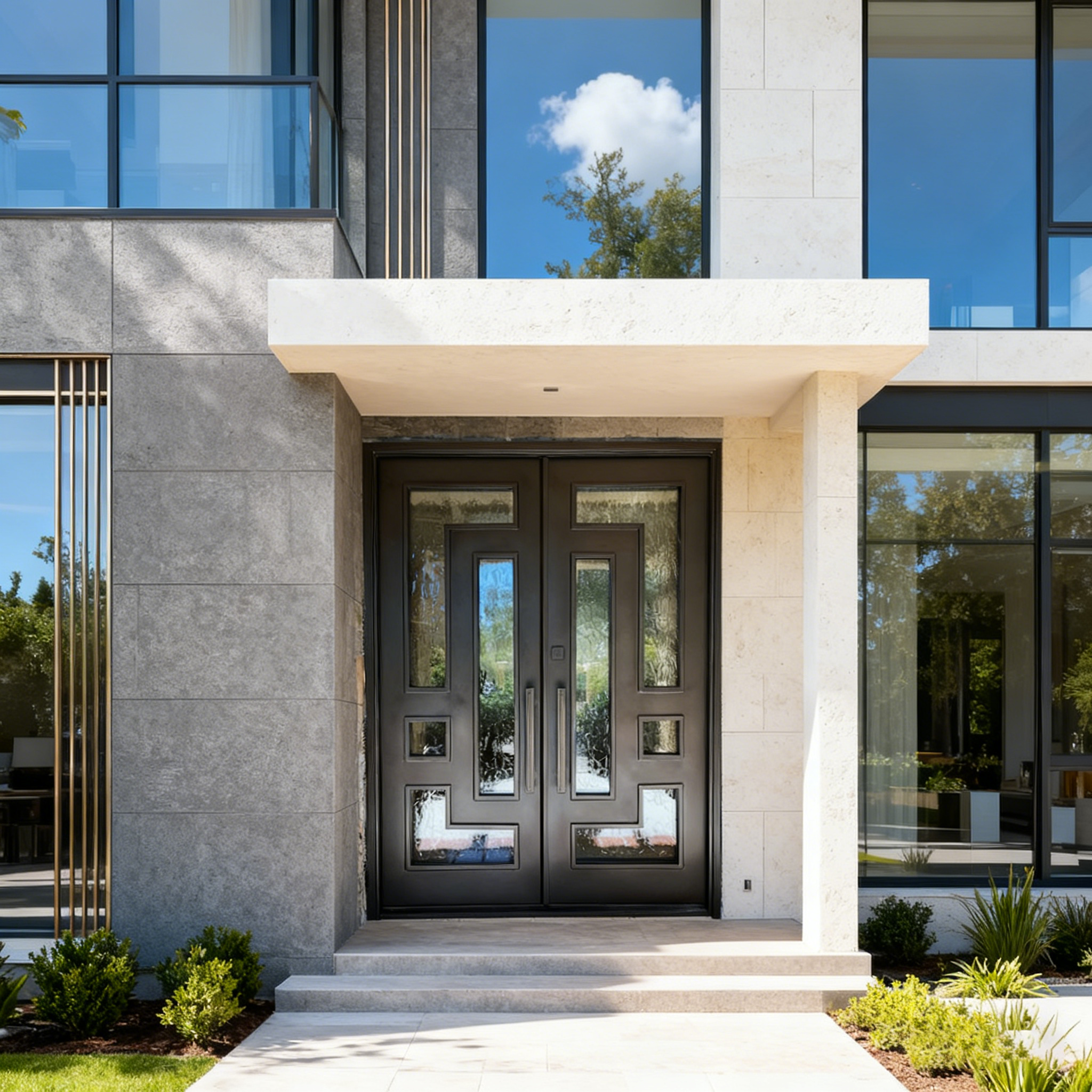 Modern Black Iron Front Door