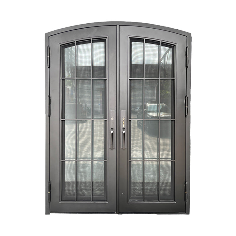 Modern Arch-Top Iron Entry Door