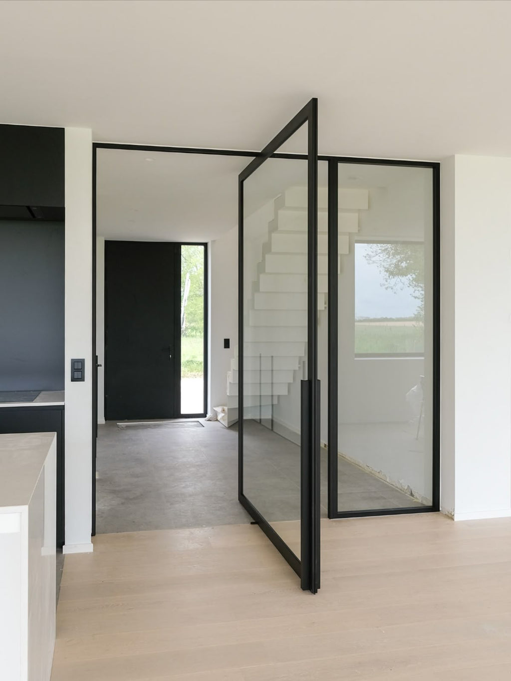 usirondoor steel glass pivot door