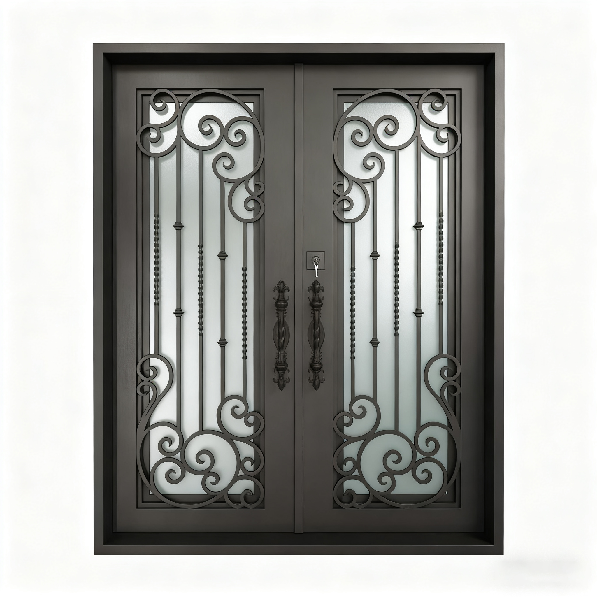usirondoor custom wrought iron entry double door