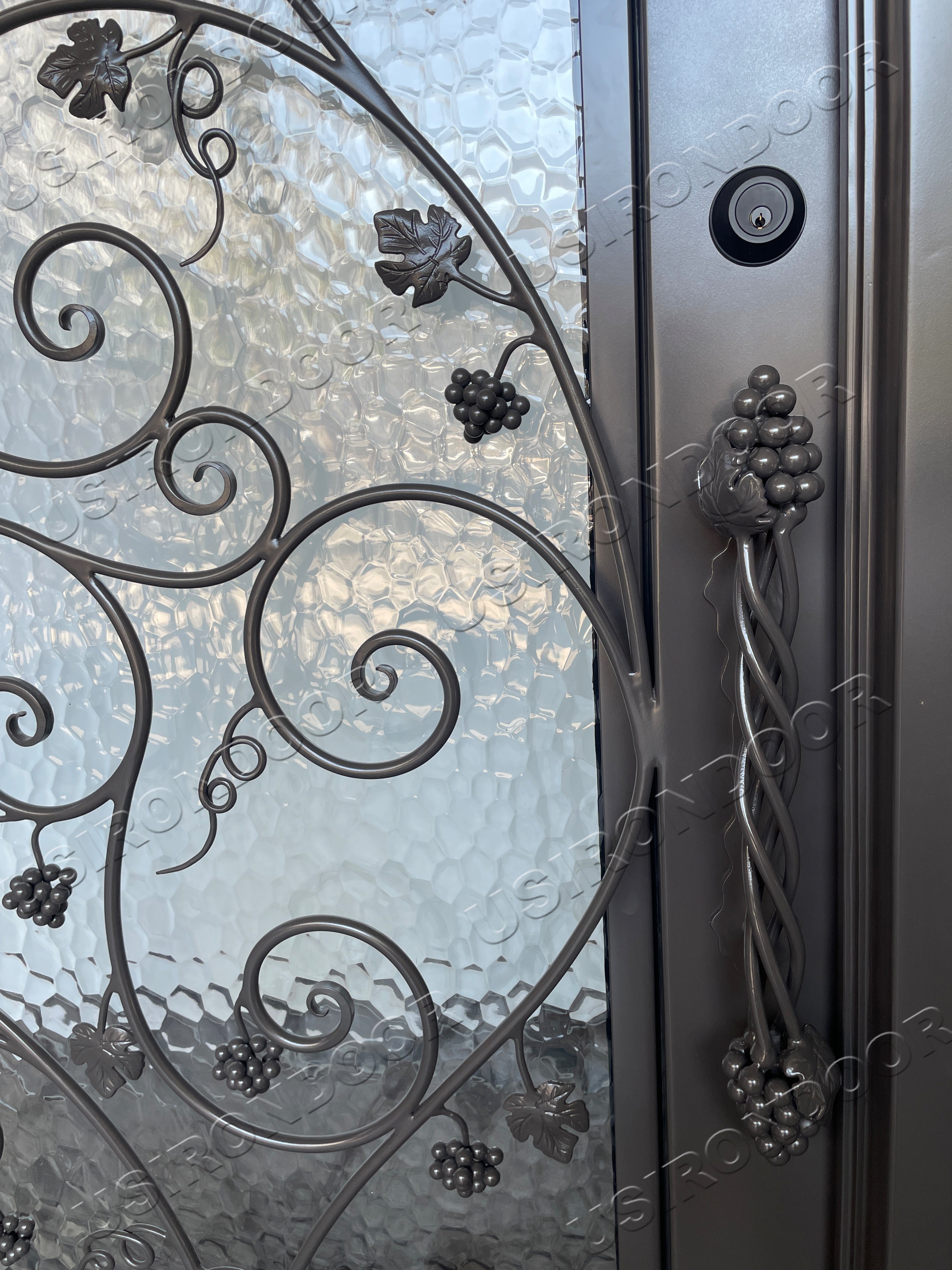 usirondoor Wrought iron single door grape design door