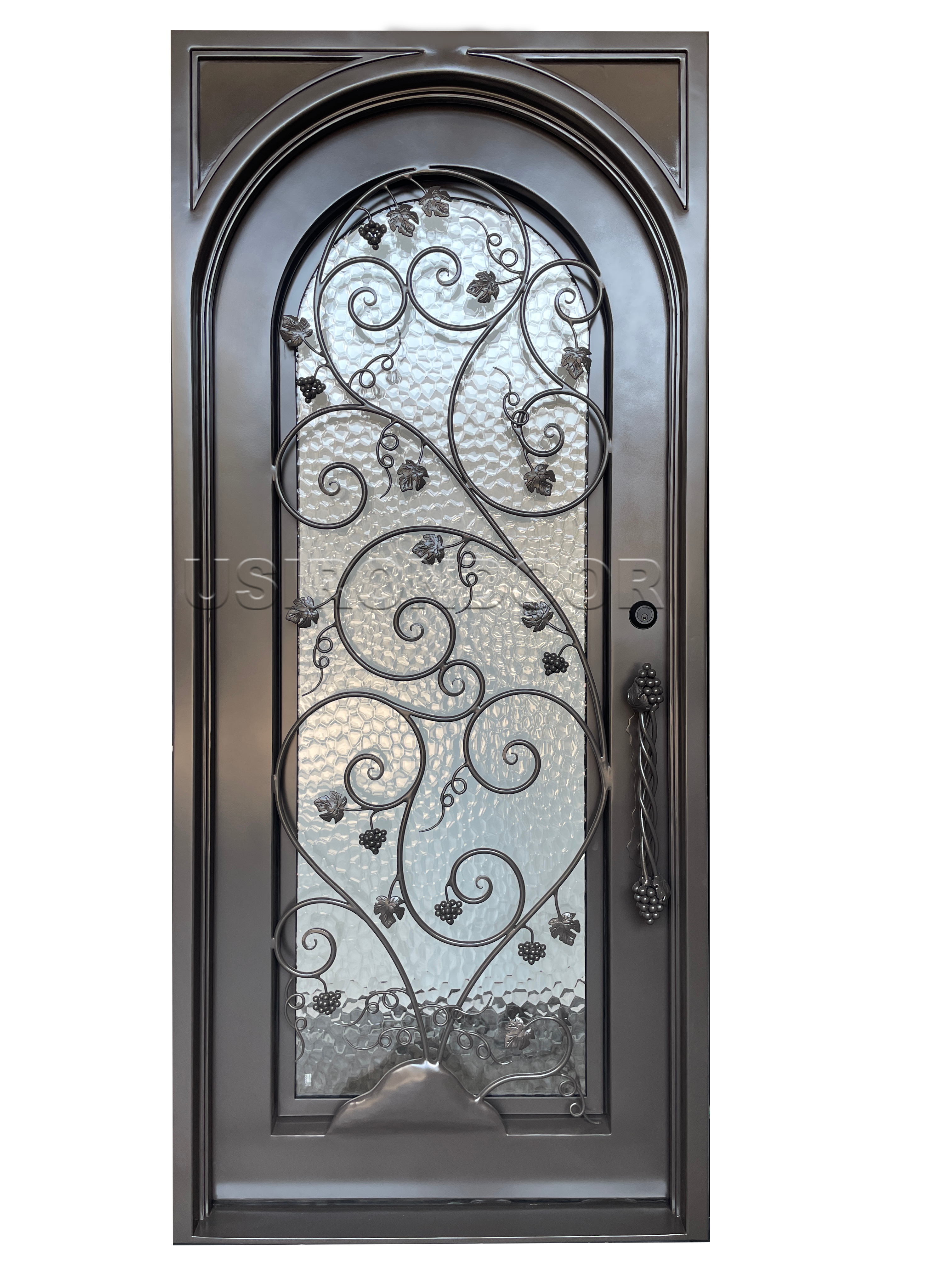 usirondoor Wrought iron single door grape design door