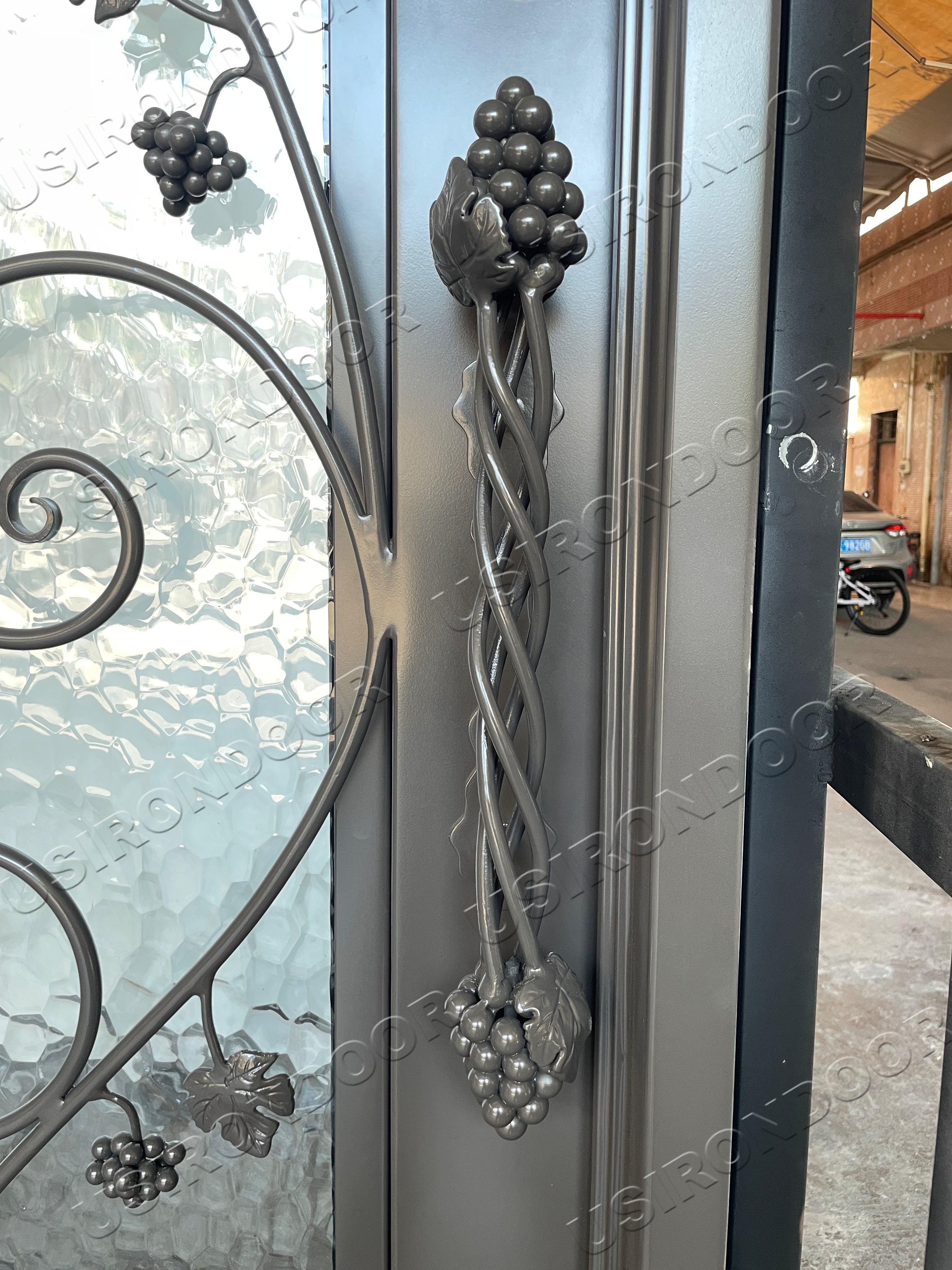 usirondoor Wrought iron single door grape design door