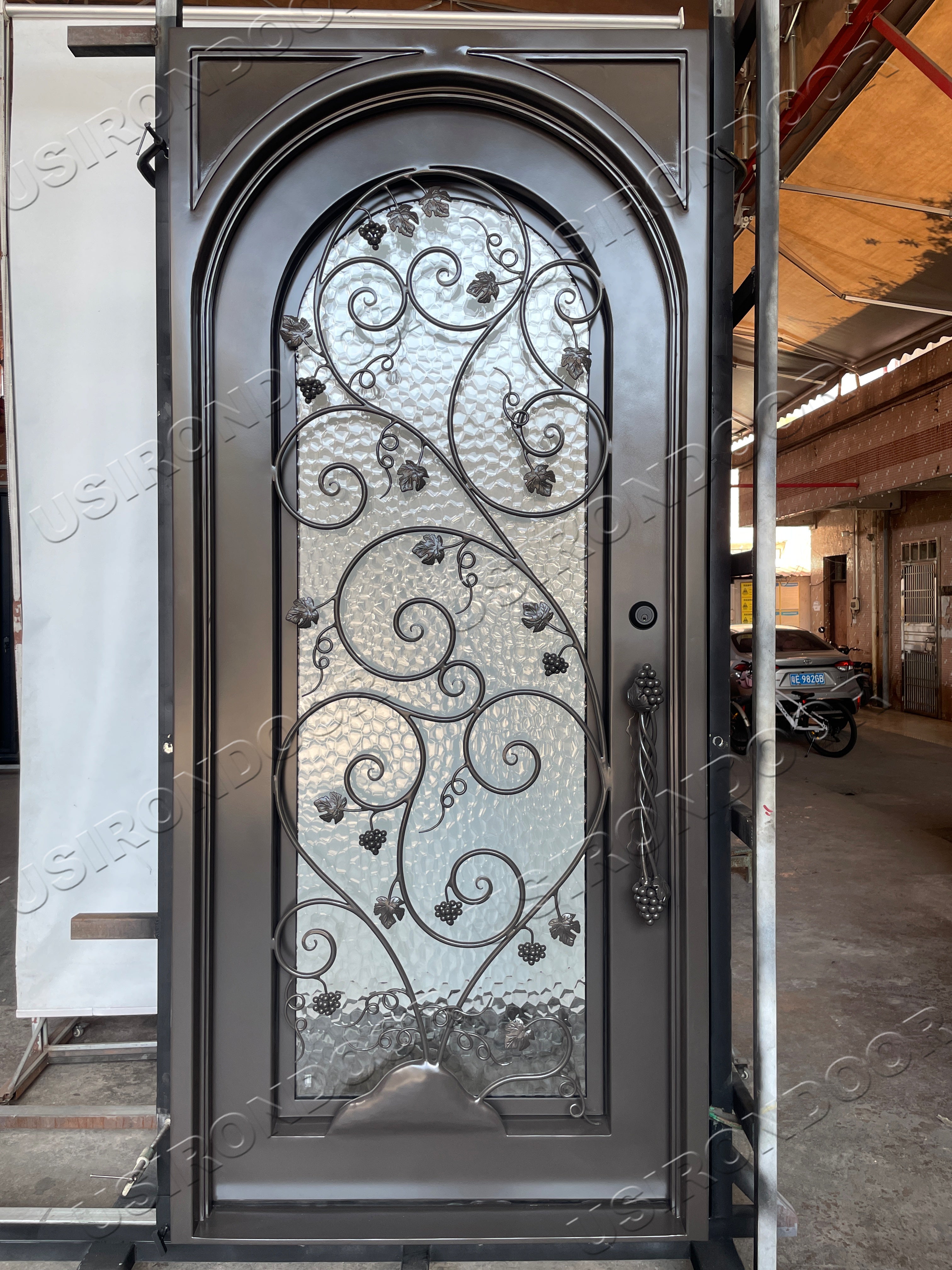 usirondoor Wrought iron single door grape design door
