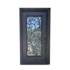 single wrought iron door
