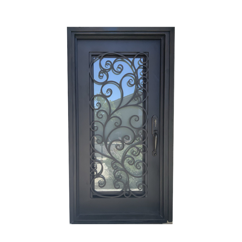 single wrought iron door