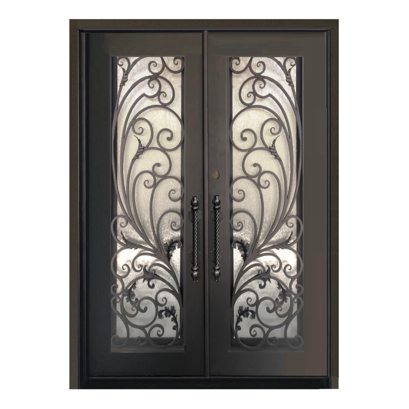 Luxury exterior wrought iron door