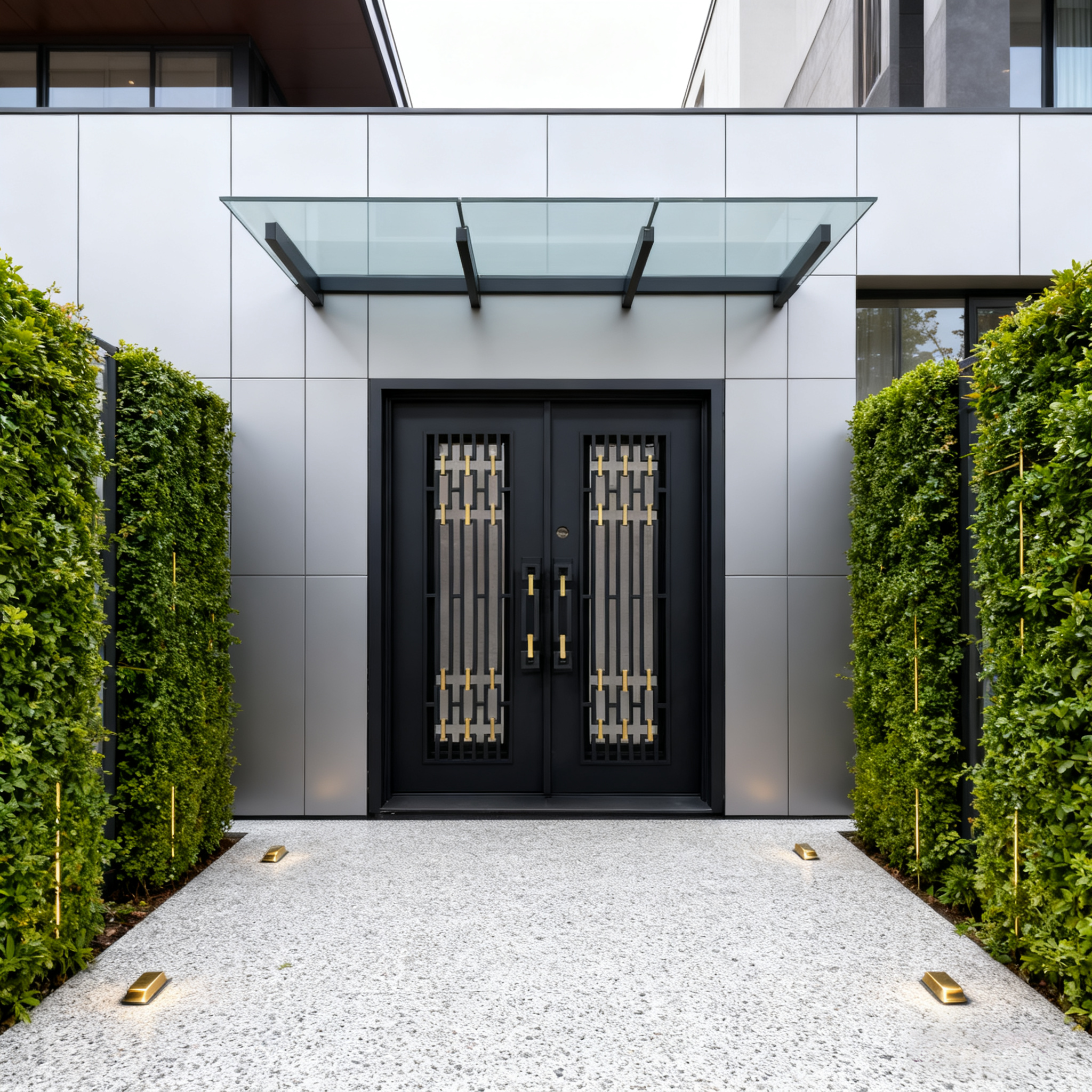 usirondoor  modern double iron entry door