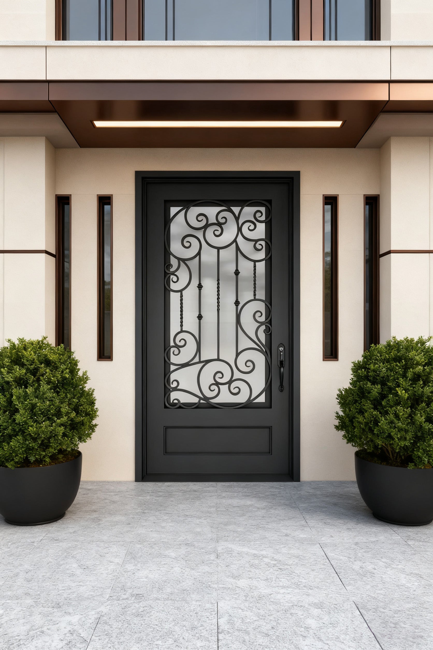 Customized single wrought iron door